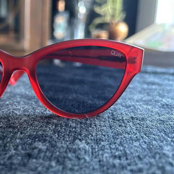 Quay Australia Translucent Red Iconic & Bold Rizzo Cat-Eye Sunglasses - OS - Picture 6 of 10